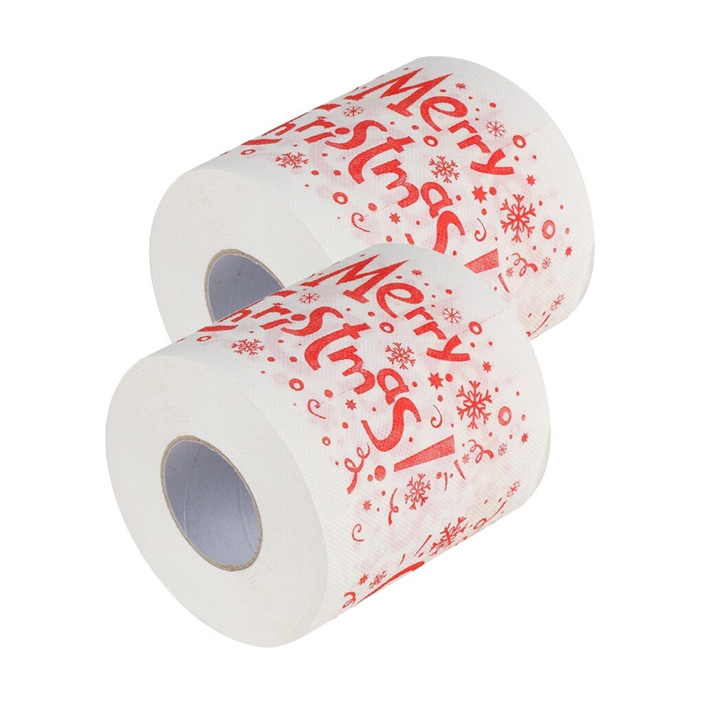 Fødselsdagsmønsterserie trykt toiletpapir 2pc husholdnings toiletpapir 3 lag juledekoration køkkenrulle  y402: C