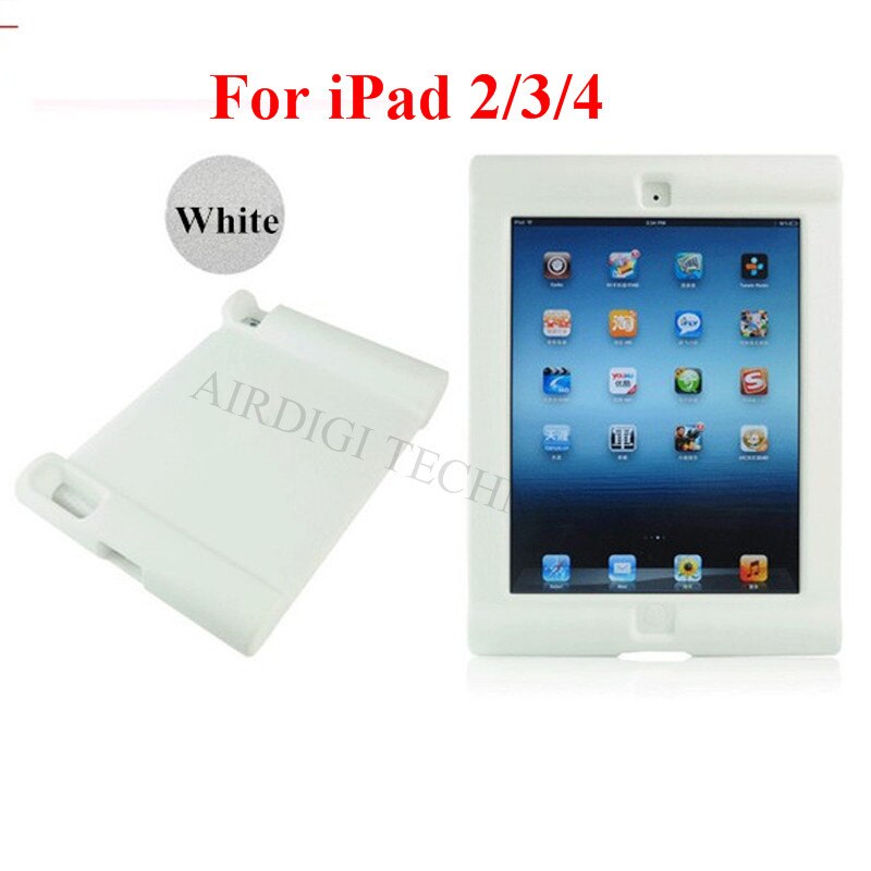 Shockproof Protective Case for Apple iPad 2/3/4 Silicone Proof Case Cover for Home Children Kids with: white for ipad 2 3 4