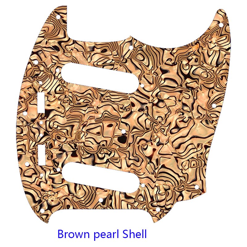 Pleroo Custom Gitaar Pickgaurd Scratch Plaat-Voor Ons Mustang Gitaar Slagplaat Scratch Plaat: Brown pearl Shell
