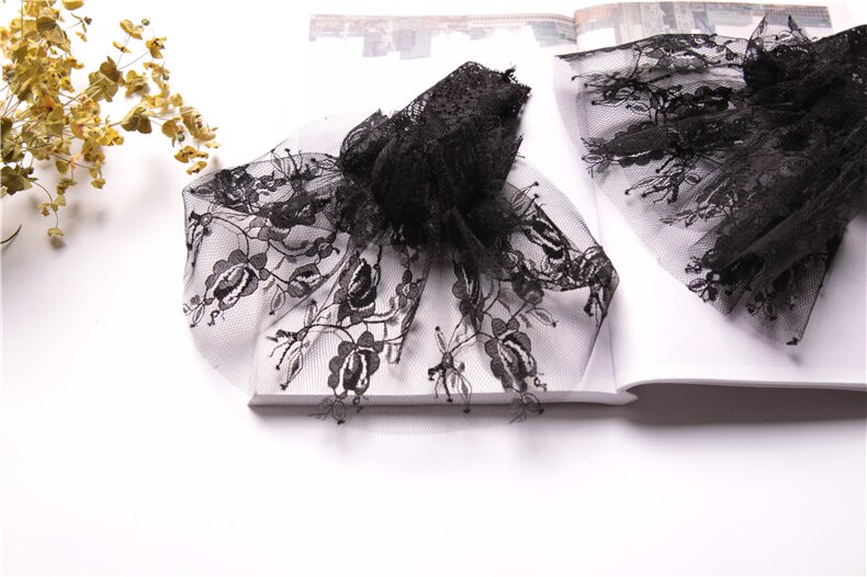 Mangas postizas con puños decorados, suéter salvaje de otoño e invierno, mangas decorativas con volantes abotonados, mangas plisadas de encaje para muñeca