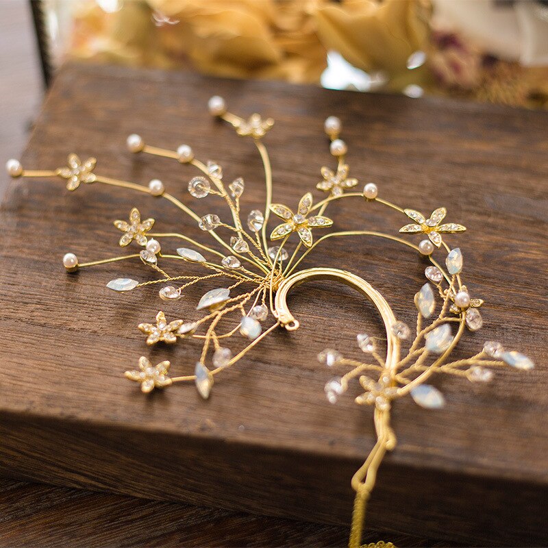 Bryllup brud øre henge krok hullløse øredobber øredobber til kvinner ikke gjennomboret dingle øredobber fest danse smykker tilbehør