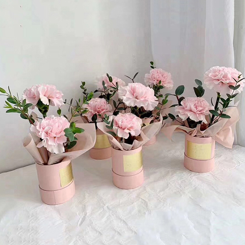 Neue Papier Blume Anordnung Kasten Mit Deckel Eimer Floristen Strauß Boxen Fass Verpackung für Valentinstag Hochzeit Party