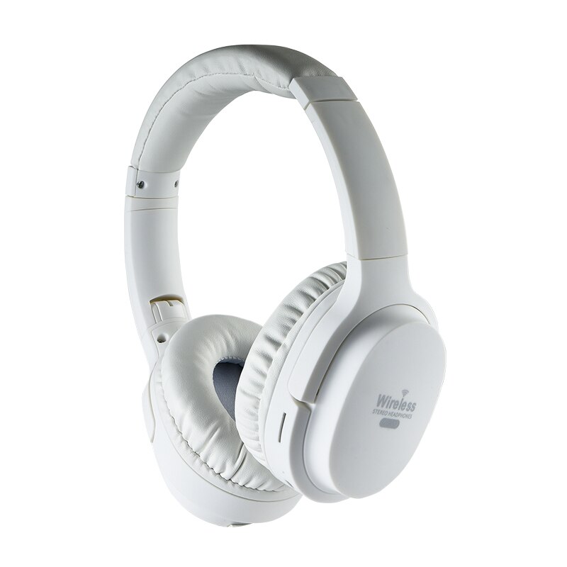 Wireless Headphone Active Noise Cancelling Headphone Bluetooth 5.0 with Microphone Foldable Headphone Super HiFi Bass Headphone: White
