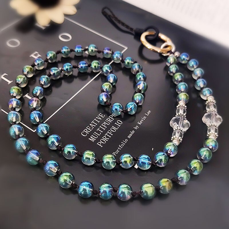 Mobiele Telefoon Lanyard, Ketting, Crystal Bead Hanger, Dual-Gebruik Afneembare Hanger Riem, hand-Geweven Anti-Verloren Touw Hanger: 07