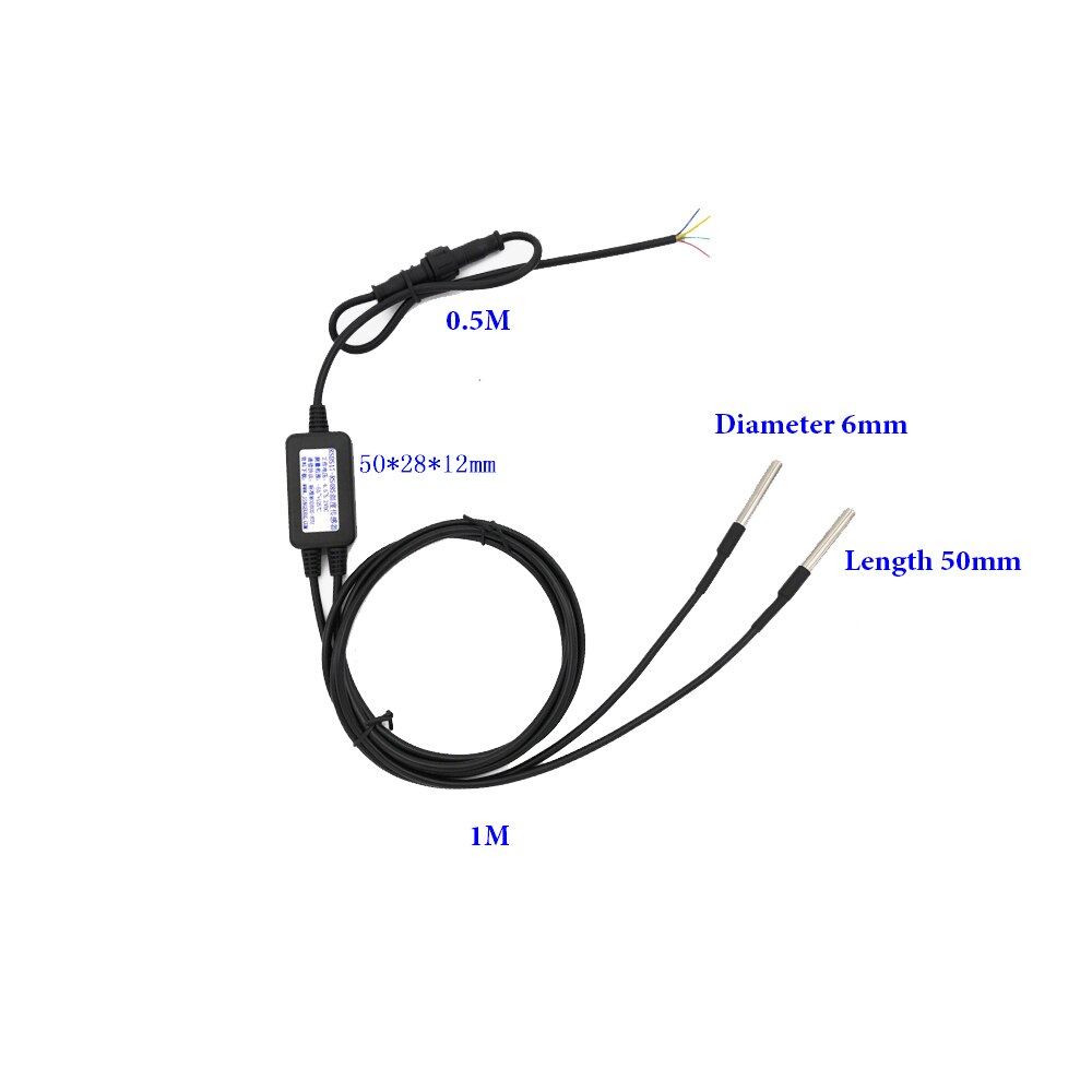 Taidacent RSDS17 Temperature Sensor with RS485 Interface High Precision 2 Channel Water Resistant MODBUS-RTU Temperature Sensor