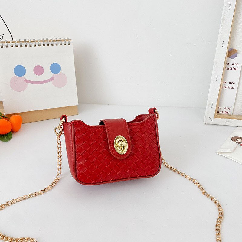 Kleine damestassen en handtassen, leren crossbodytassen voor dames, kleine portemonnee, meisjes schoudertas: Rood