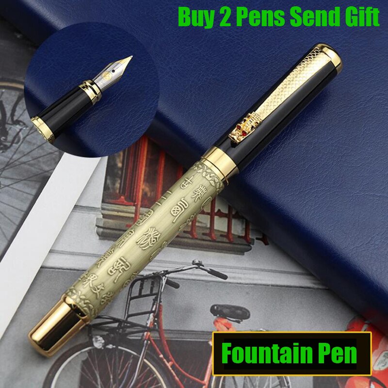 Brand Dragon Crystal Fountain Pen Luxury Metal Ink Pen Luoshi 598 Buy 2 Pens Send: Gold Fountain Pen