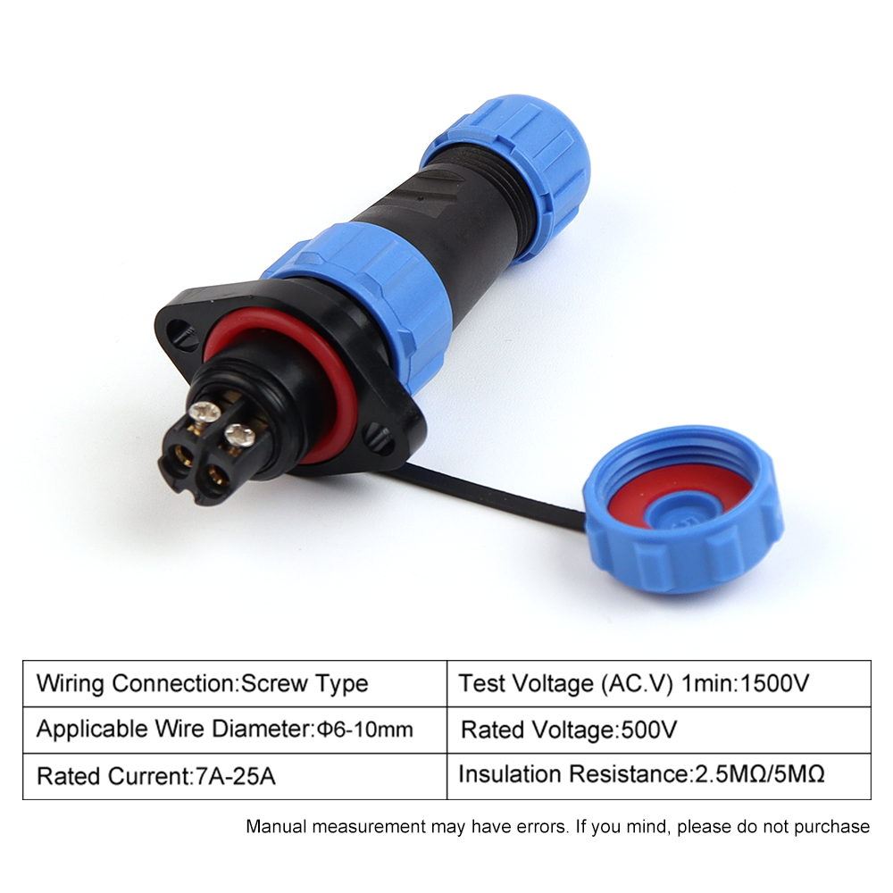 LP/SP13 1 Set Aviation Connectors IP68 Waterproof 2/3 Pin Nut/Flange/Docking Male Plug & Female Socket Panel Mount Solderless: Dark Grey / 2P