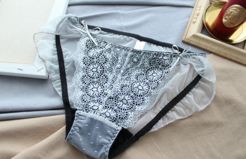 100% Echte Foto Plus Size Big Size 3L 4L 5L 6L Top Kant Mesh Slipje Ondergoed korte Thong WP616: Grey / XXXL