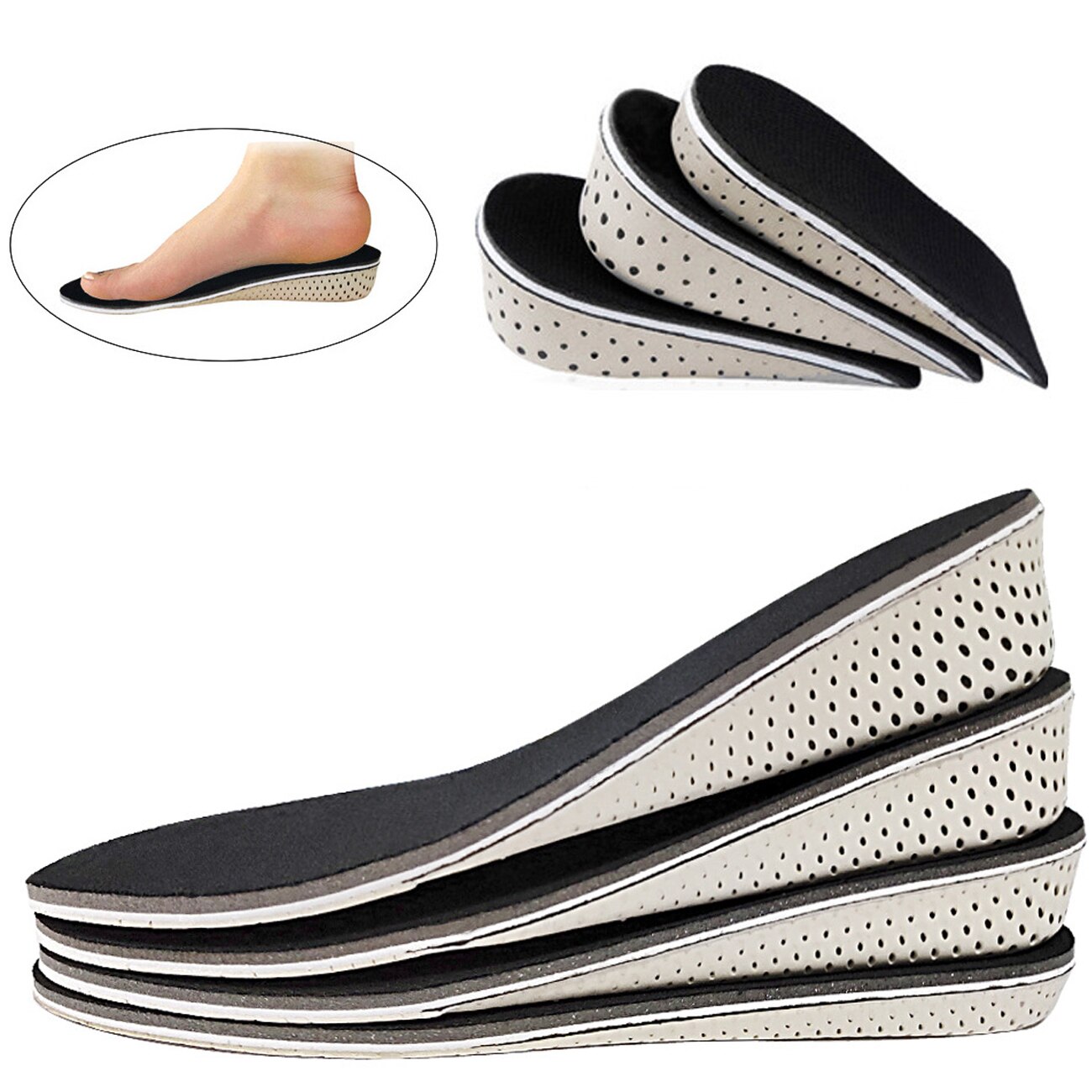 Hoogte Toename Inlegzolen Ademend Traagschuim Hak Lifting Inserts Schoen Liften Schoen Pads Lift Inlegzolen Voor Unisex
