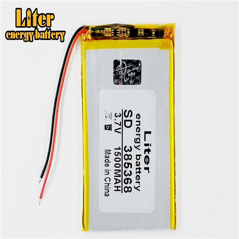 3.7V lithium Tablet polymer battery 385368 1500mah GPS navigation tachograph reading machines
