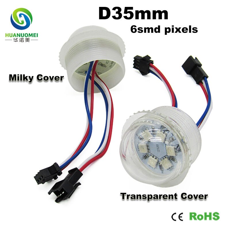 High Resolution LED Matrix Display Module 35mm 6LEDs UCS1903 Digital Bulb Lamp Full Color SMD5050 Addressable Pixel Light Source