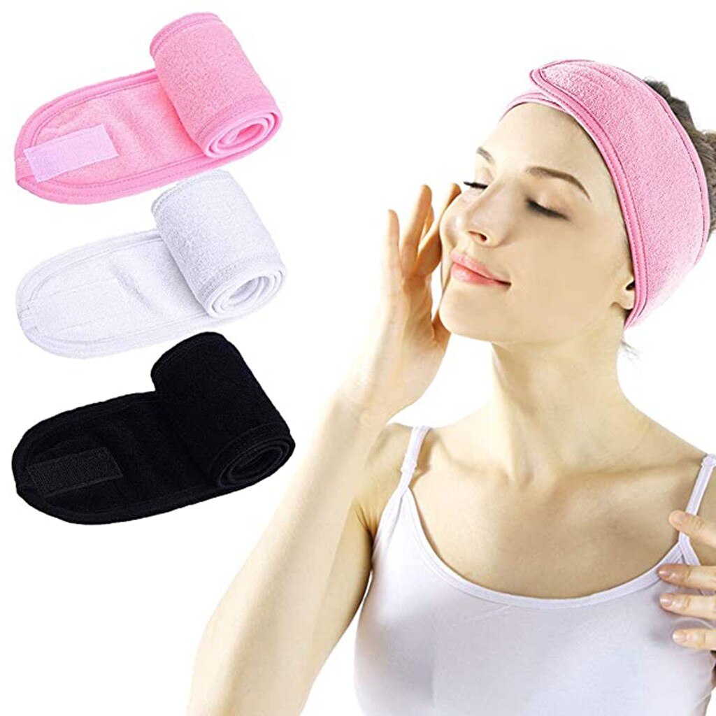 Verstelbare Brede Haarband Facial Hydrotherapie Hoofddoek Make Bad Handdoek Sport Hoofddoek Voor Vrouwen Accessoires Solid Hoofddeksels