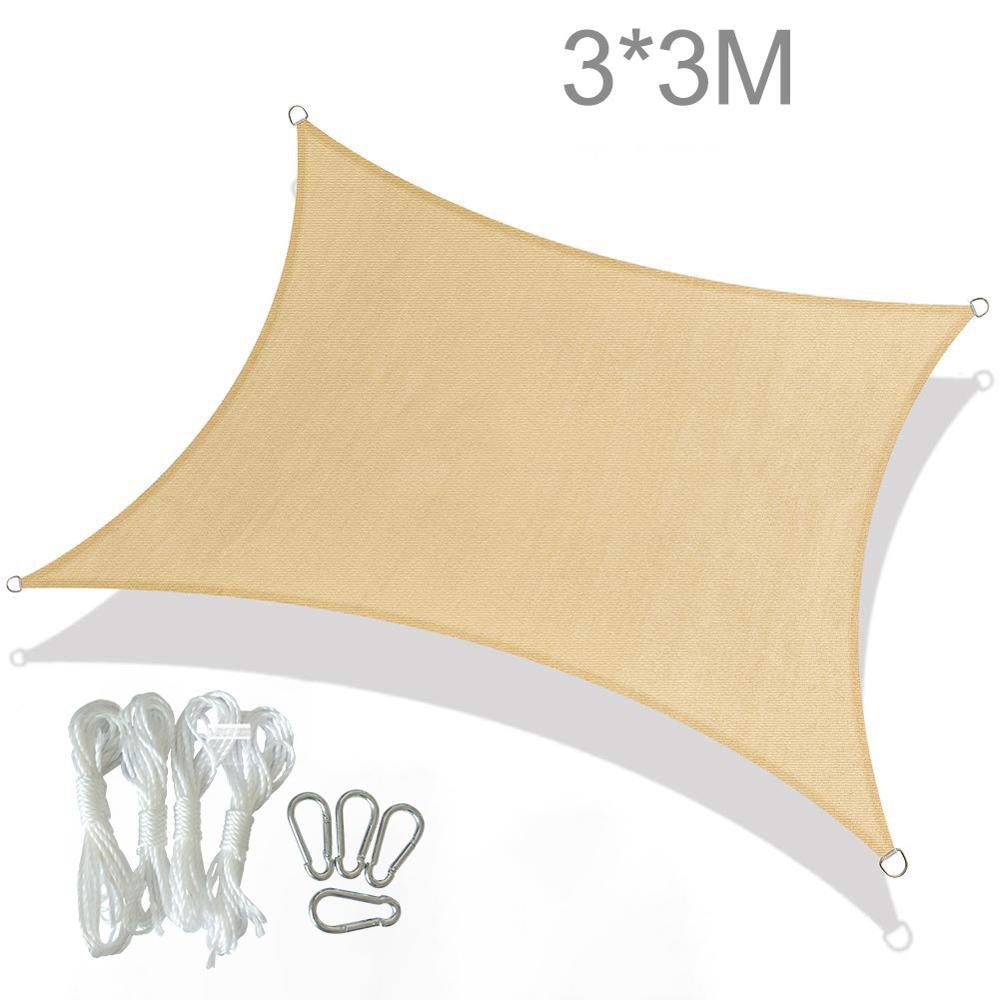 Heavy Duty 185GSM Sun Canopy Shade Sail Rectangle UV Block Shading Nets for Patio Deck Yard and Outdoor: 3mx3m
