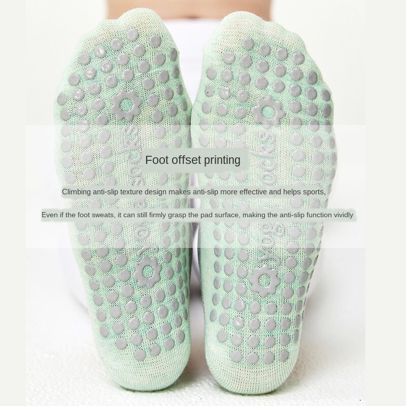 Ren bomull silikon halkfria yoga sport pilates strumpor