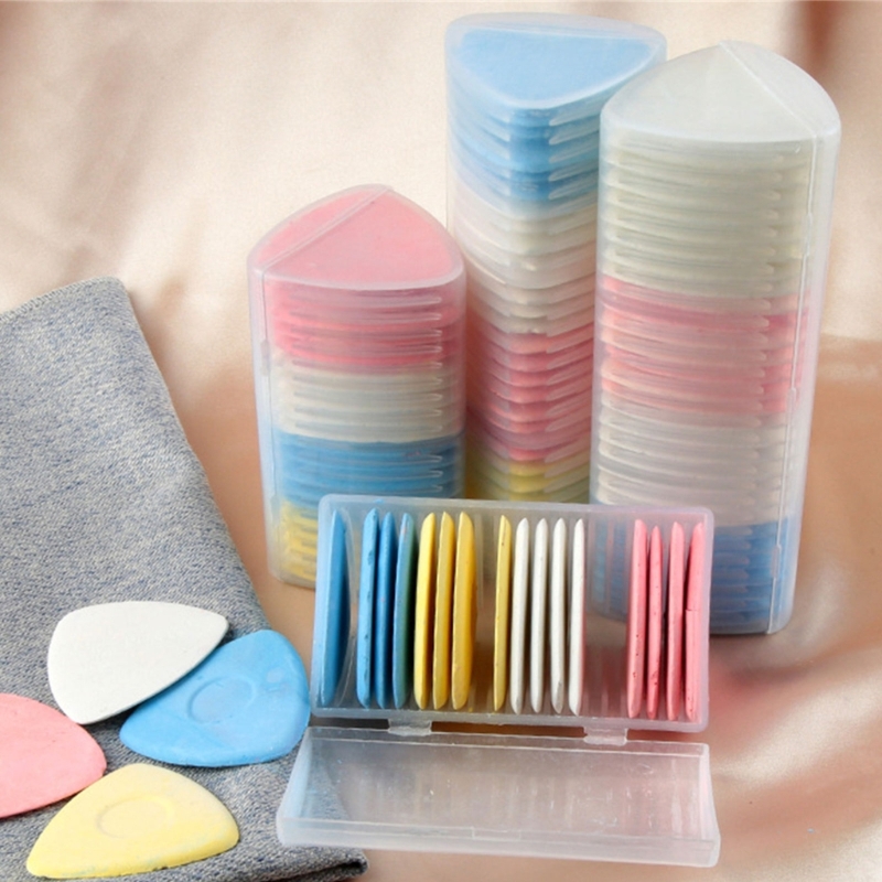20/30PCS Tailors Chalk Triangular Tailoring Chalk Marker Sewing Fabric Chalk with Plastic Storage Box