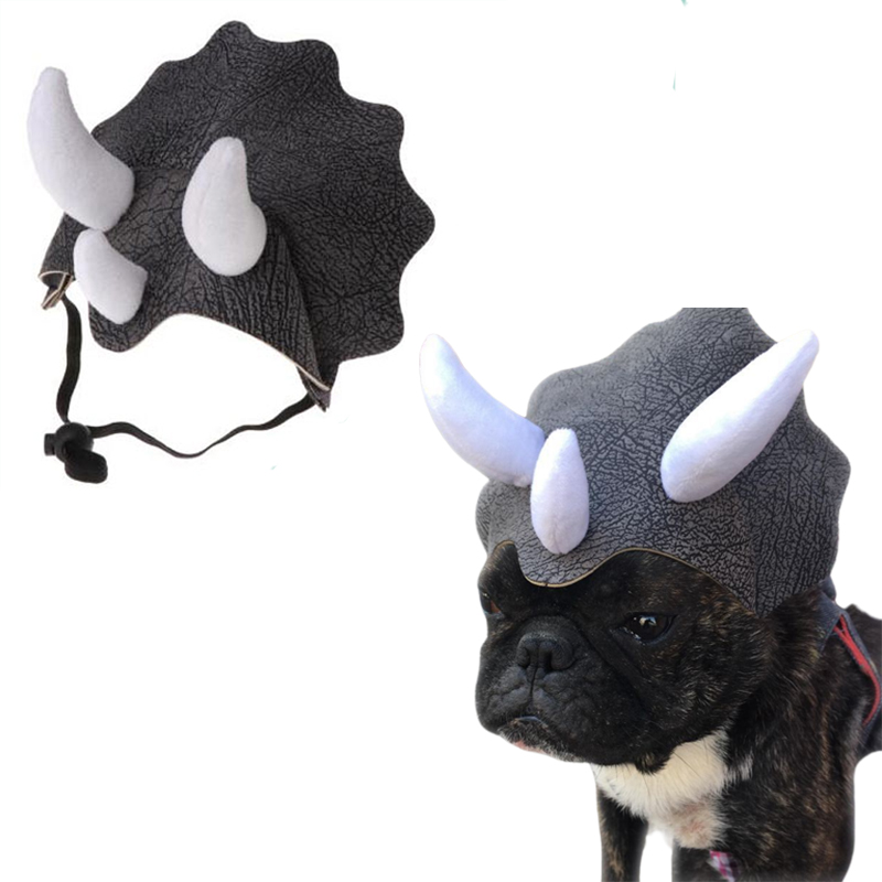 Grappige Hond Kostuum Hoeden Voor Katten Hoed Voor Hond Dinosaurus Triceratops Bulldog Hoed Cap Hond Cap Pet Hoofddeksels Kostuum Hond hoed