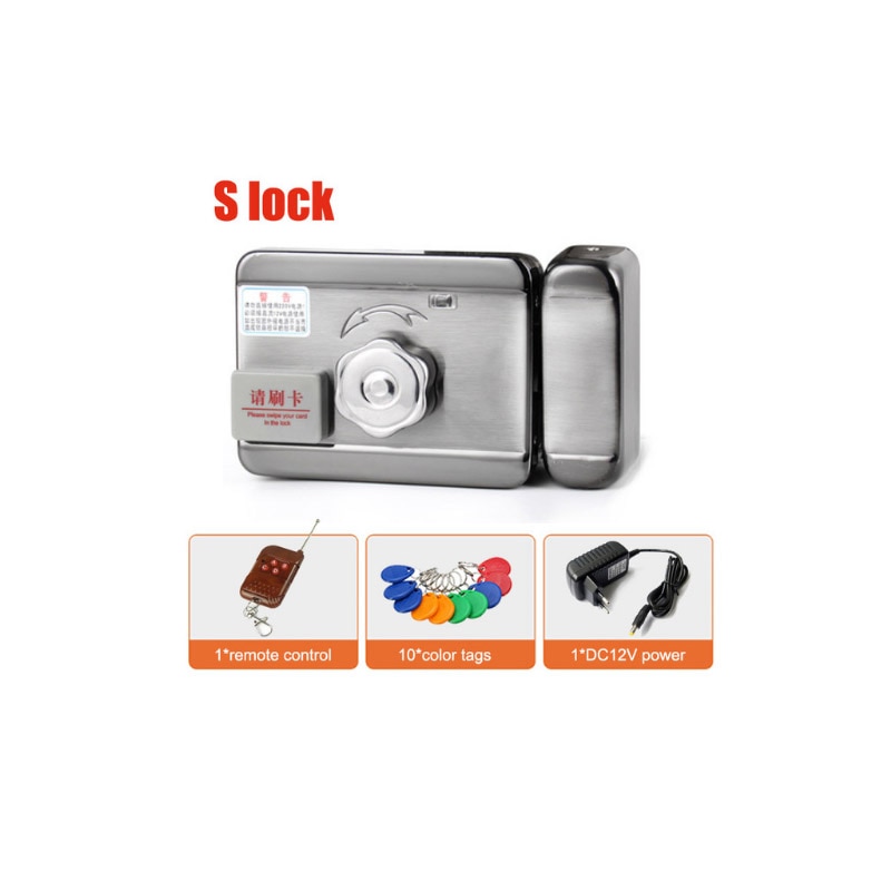 Smart ID Door & gate lock castle Access Control Electronic integrated RFID Door Rim lock RFID reader for home