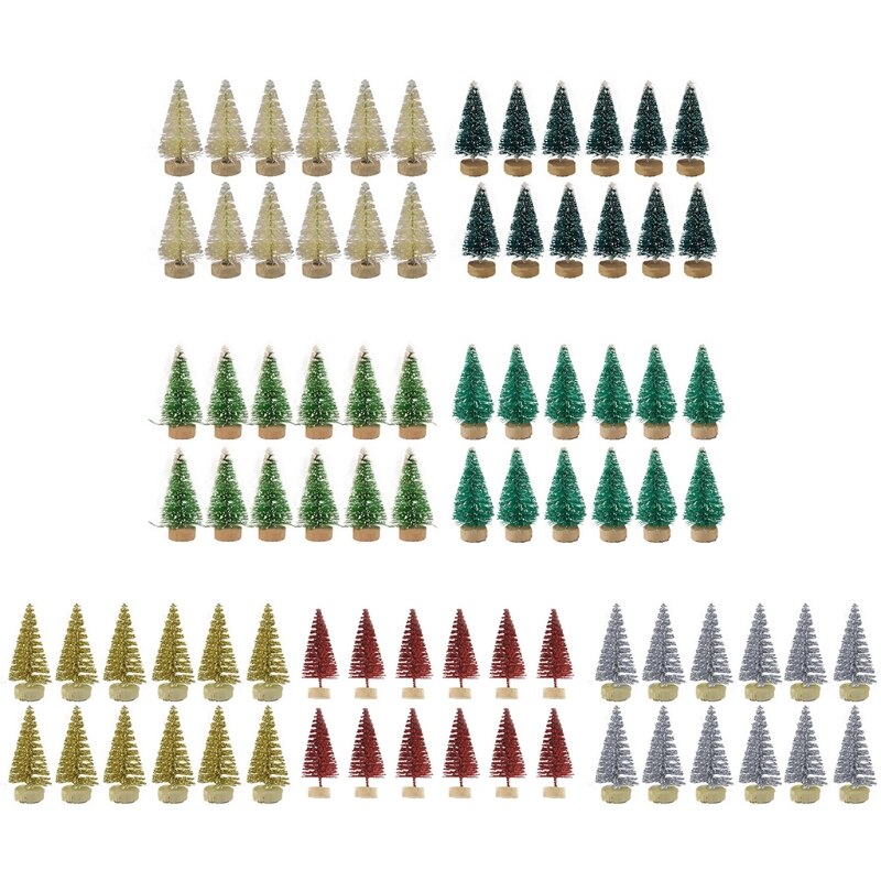 Xxfa 12 Stuks Mini Kerstboom Grenen Bomen Diy Kerstversiering Voor Thuis Tafel