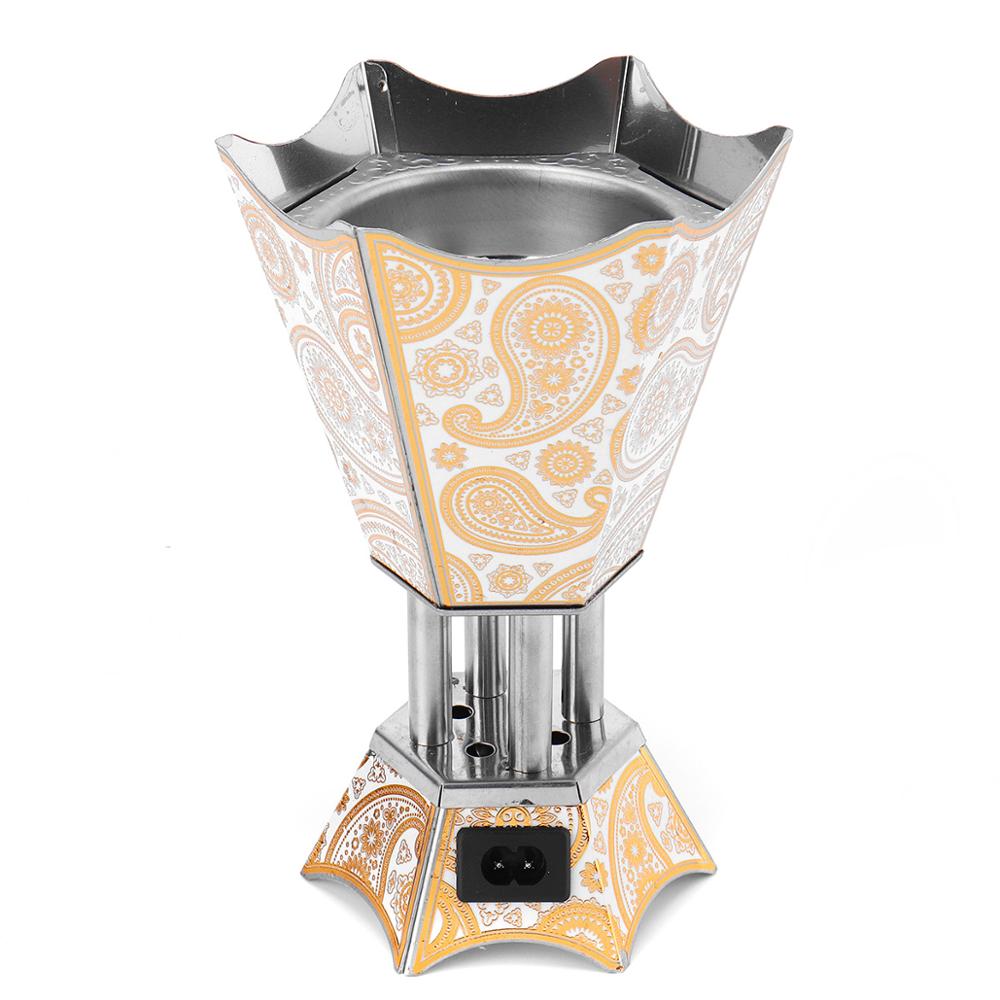 220V Arabische Islamitische Stijl Wierookbrander Mini Elektrische Brander Wierook Bakhoor Vierkante Parel Wierook Elektrische Metalen Positieve Thuis