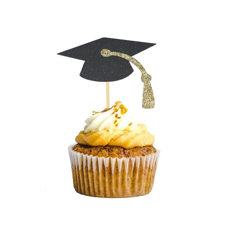 12/24pcs Graduation Party Cupcake Wrappers with Cake Topper Class Of 2022 Cupcake Topper Wrapper Cake Party Supplies Decorations: K- 10pcs