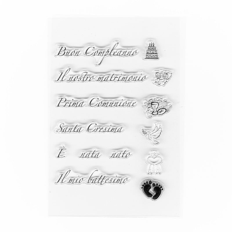 Italienska citat tydliga stämplar genomskinliga silioce gummistämplar för scrapbooking