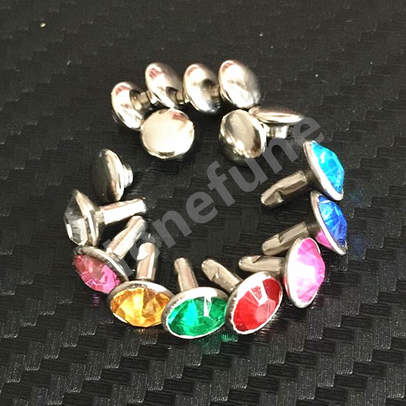 20 Pcs 7 Mm 8 Kleuren Rhinestone Klinknagels Jeans Tassen Schoenen Craft Decoratieve Spikes En Studs Nagels Accessoires Voor Diy lederen Decor