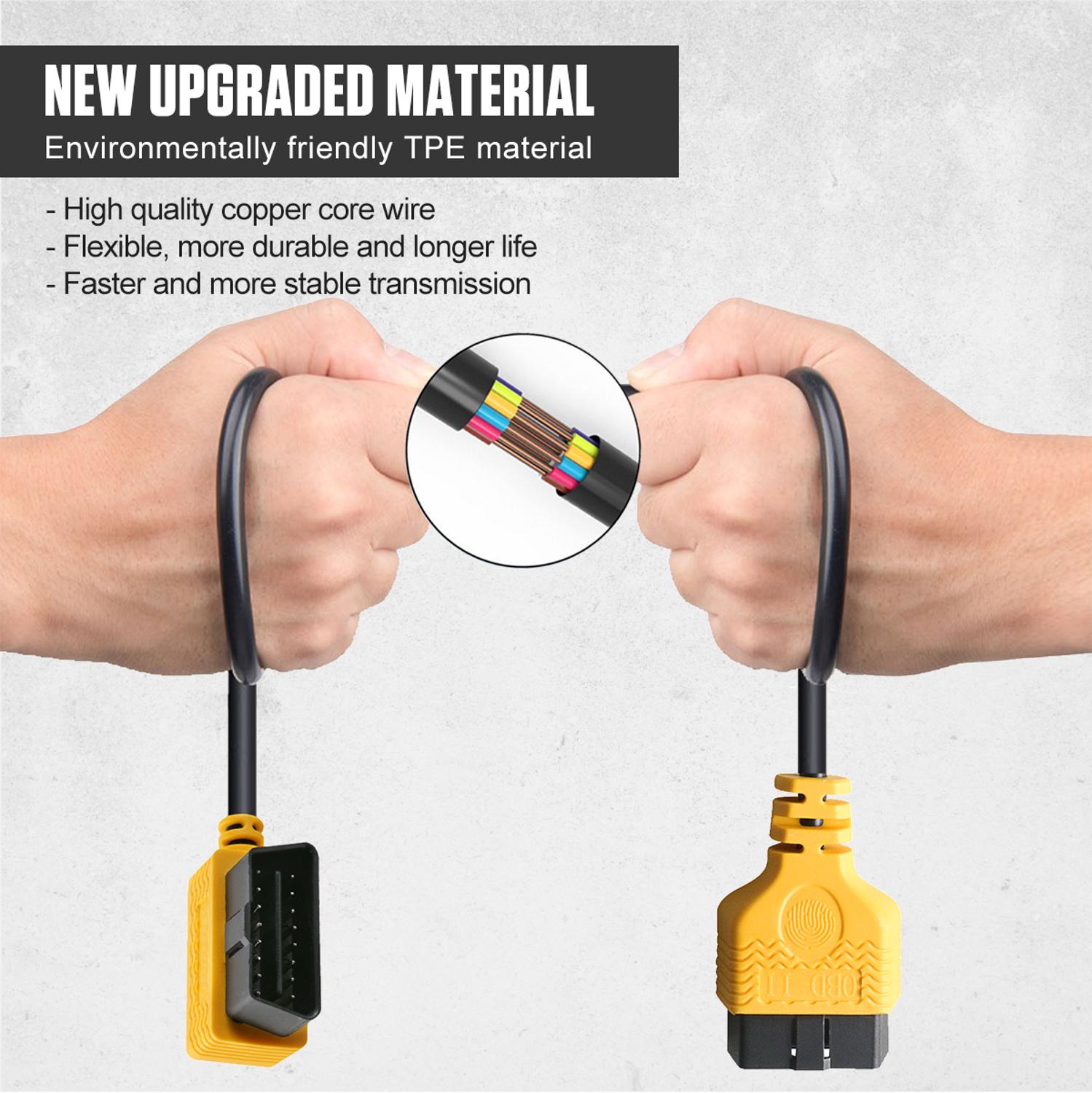 AUTOOL OBD2 Splitter Cable OBD 2 Extend Y Cables 1 to 3 Converter Adapter Wire 50cm J1962M to 3-J1962F OBD2 Extension Split Cord