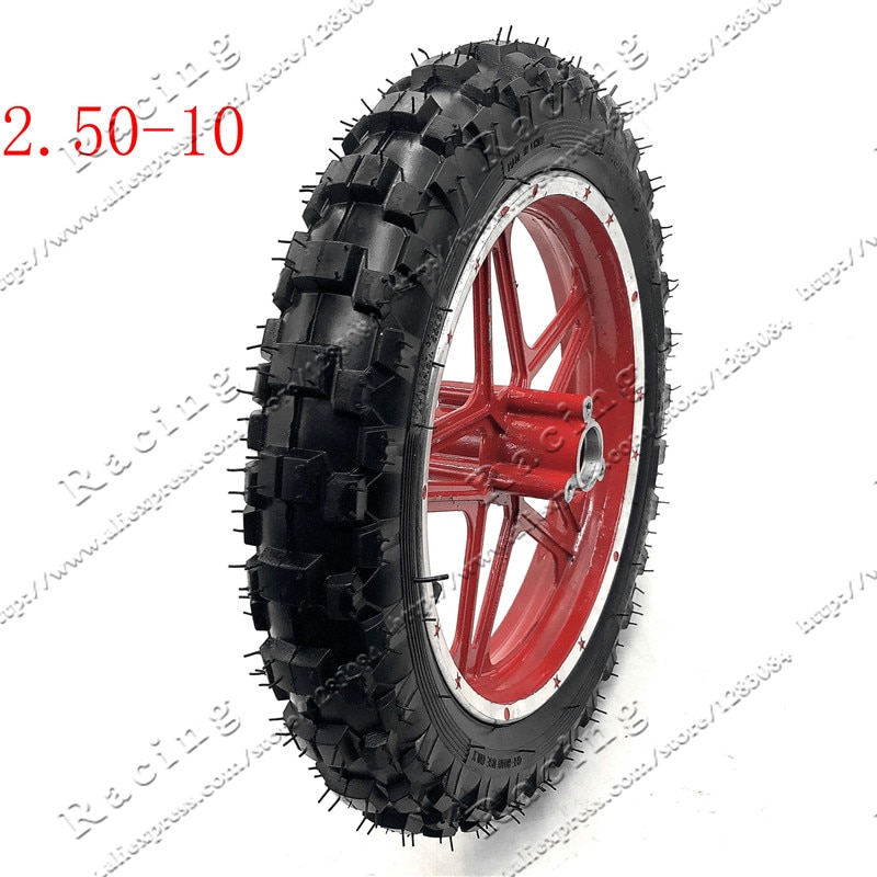 10''Mini Dirt Bike Knobby Tire wheels 2.50-10 Front or Rear rims &amp; tyre Off Road Motocross mini motorrad child