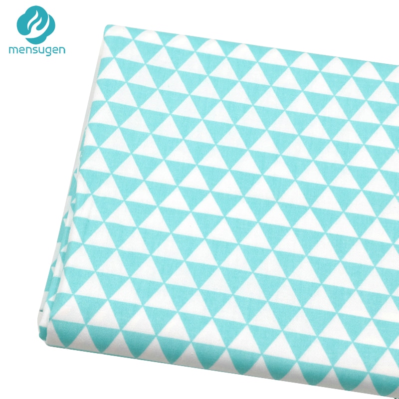 Mensugen 50cm*160cm mint och vitt bomullstyg kudde kuddar täcke filt textil sömnad material tilda docka tyg