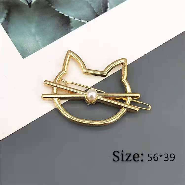 Diadema dorada con perlas de gato de Metal para mujer y niña, horquilla para el pelo, joyería, accesorios para el cabello: cat gold