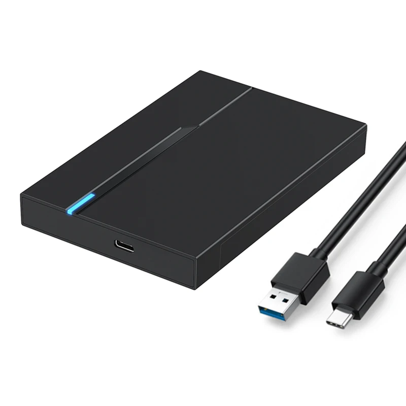 Boîtier de disque dur externe pour ordinateur portable, USB 3.0, 2.5 pouces, support 6Gbps, mobile, SSD, SATA: Bleu