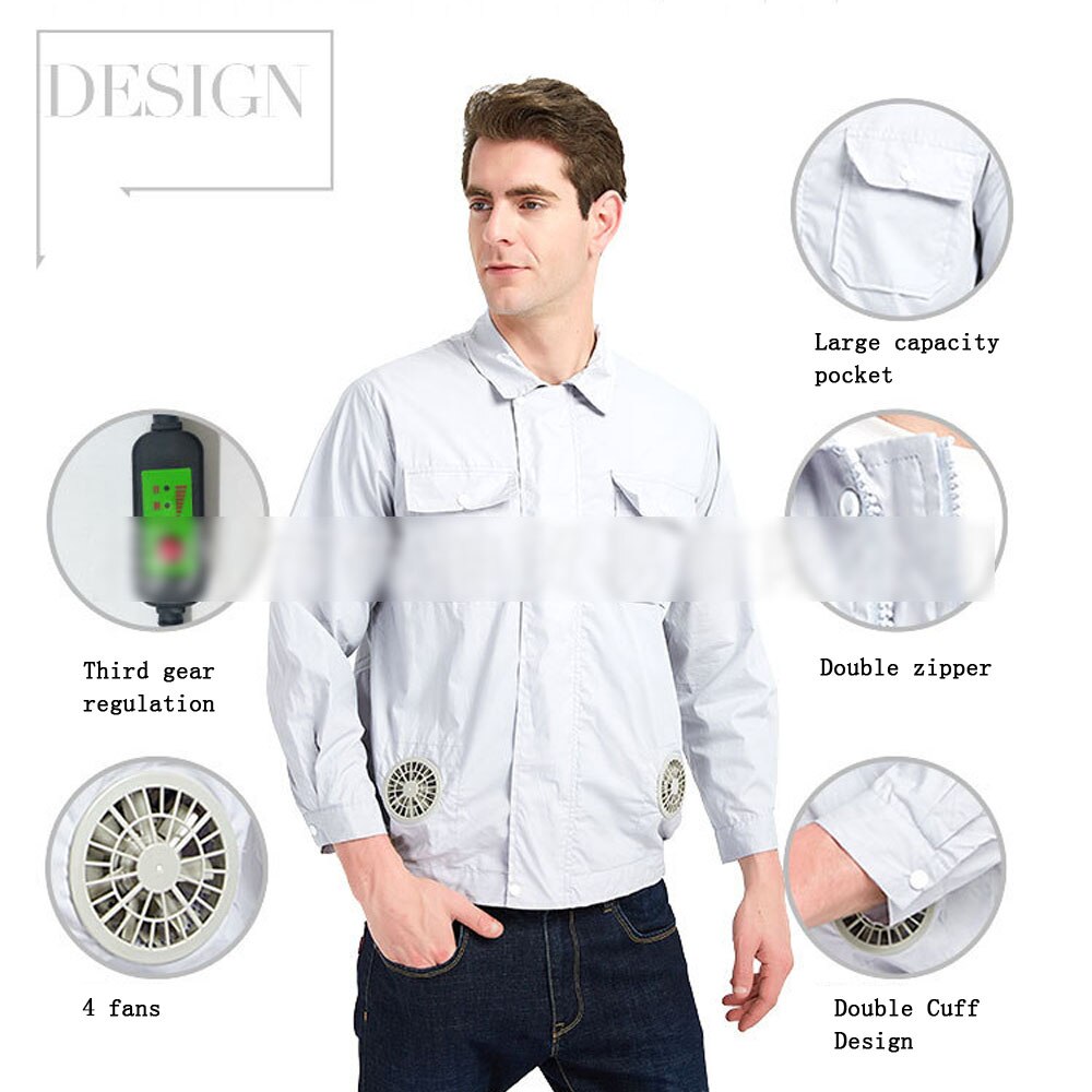 heat prevention work cloth Summer cooling air conditioning clothing with fan cooling clothing men quick drying adjustable size