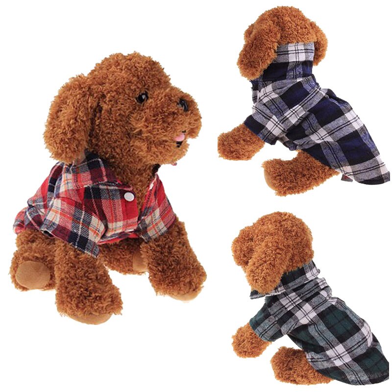T-shirt à carreaux rayures pour animaux | Chemise pour chien, chiot, coton, manches courtes, grille, petit chien, vêtements printemps chiot Chihuahua, vestes