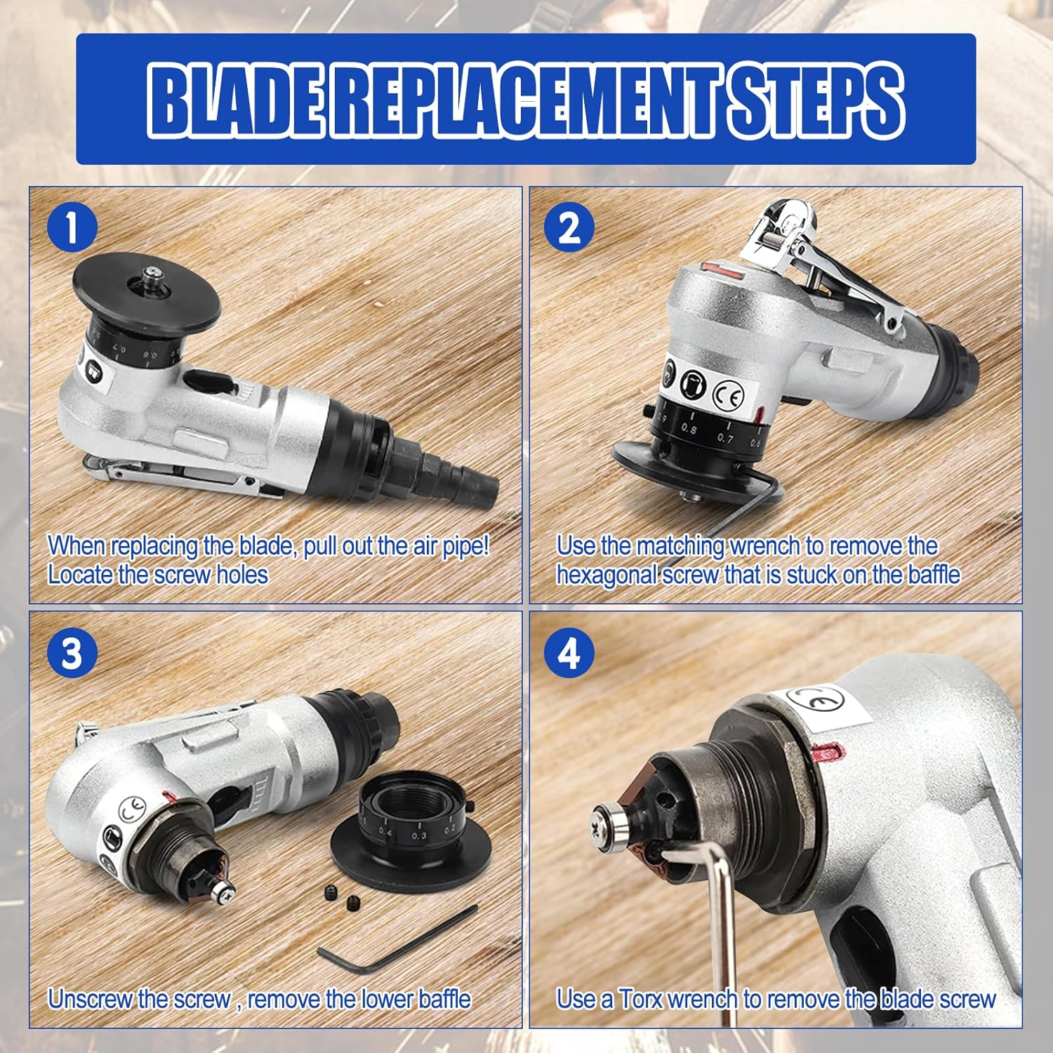 Mini Pneumatic Chamfering Machine 45° Portable Deburring Beveling Trimming Chamfer Tool with Replacement C/R Blade & Bearing