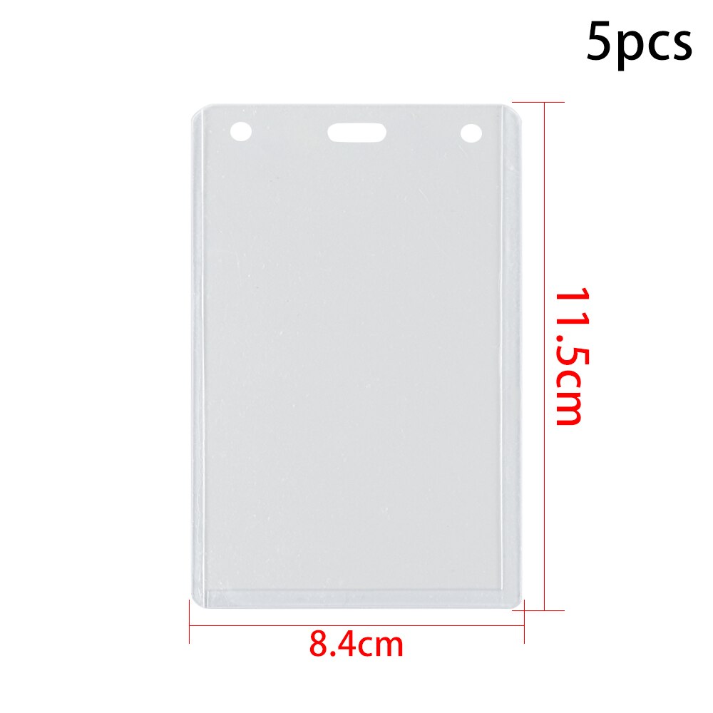 5PCs Transparent Plastic Badge Work Card Holder Protector Cover ID Card Pouch Business Case Pocket Unisex Card Sleeve: 9