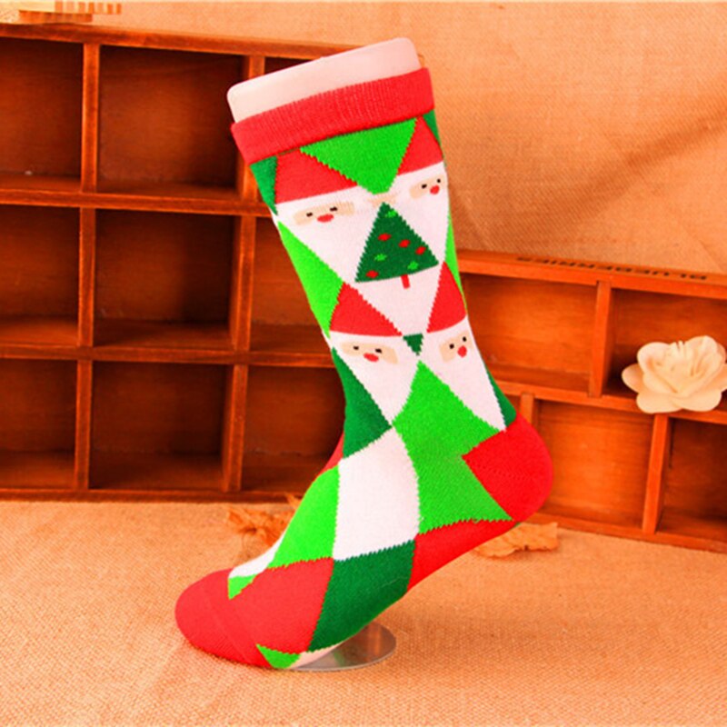Chaussettes de noël père noël bonhomme de neige en coton, 1 paire, décorations pour la maison, de noël, nouvel an,: A15