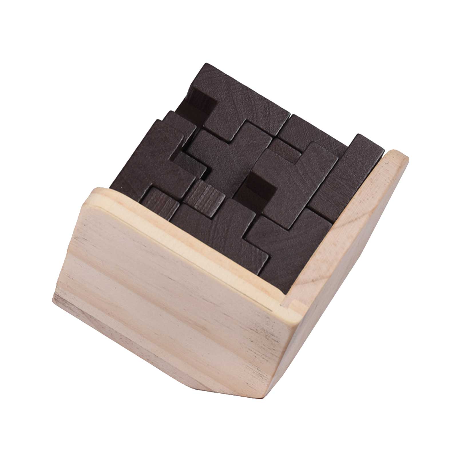 54Pcs Wooden Interactive Practical Convenient Multifunctional T Shape 3D Puzzles Building Brain Teaser Luban Lock Educational To