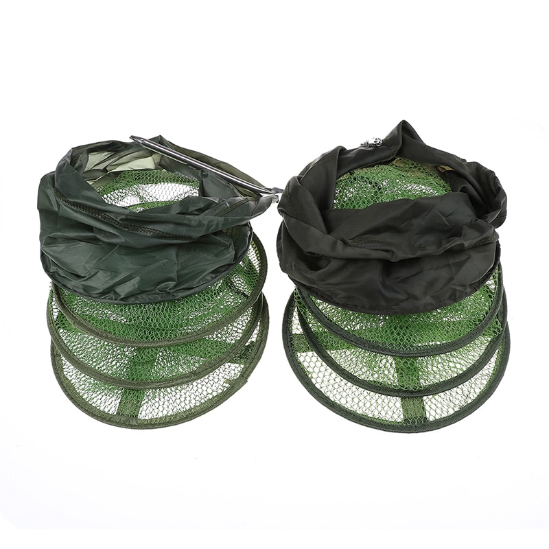 Cesta de pesca plegable de 4 capas, 1,5 M, Red de inmersión, jaula de pesca para mantener a los peces vivos en el agua, herramienta accesorio de pesca