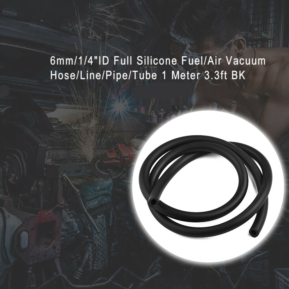 5 Meters 4mm ID Full Silicone Fuel/Air Vacuum Hose/Line/Pipe/Tube Black