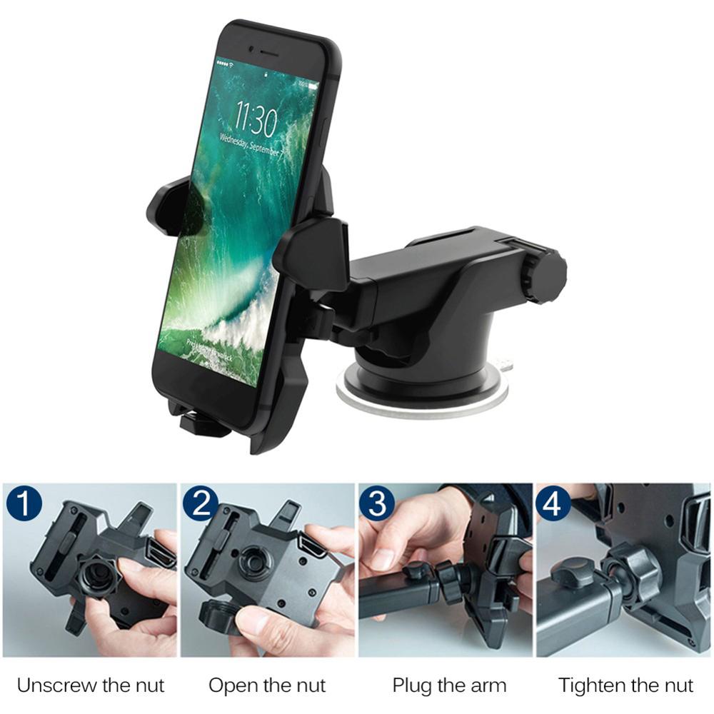 Auto Telefoon Houder Universele 360 Graden Smartphone Car Mount Houder Verstelbare Telefoon Montage Zuignap Houder Voor