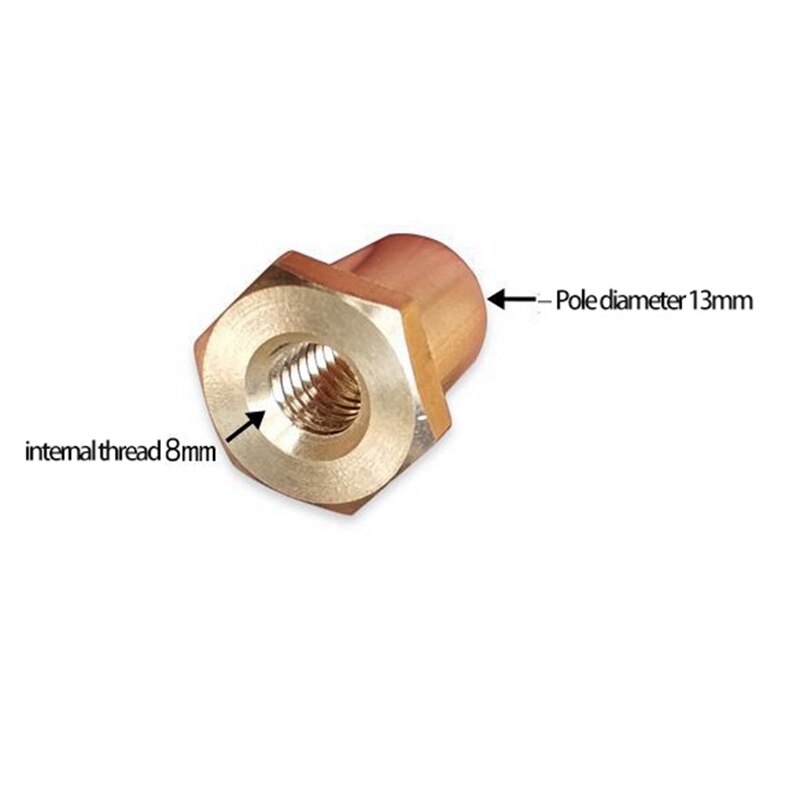 1Pair Battery Charging Side Post Positive Negative 8mm / 0.31Inch Female Brass Battery Cable Terminals