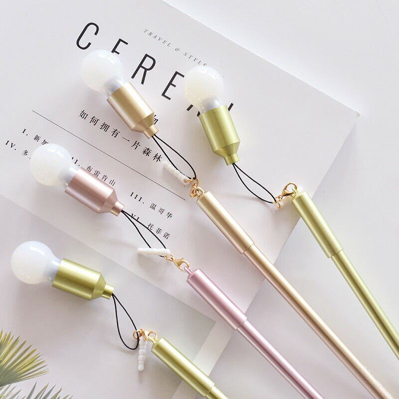 cute modeling neutral pen Light bulb Dust plug gel pen multifunctional