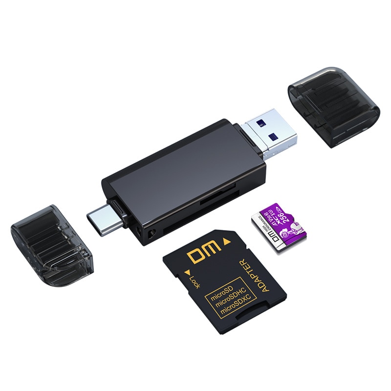 DM 5 in 1 card reader CR023 SD/TF Muldti card reader with USB lightning and micro usb interface