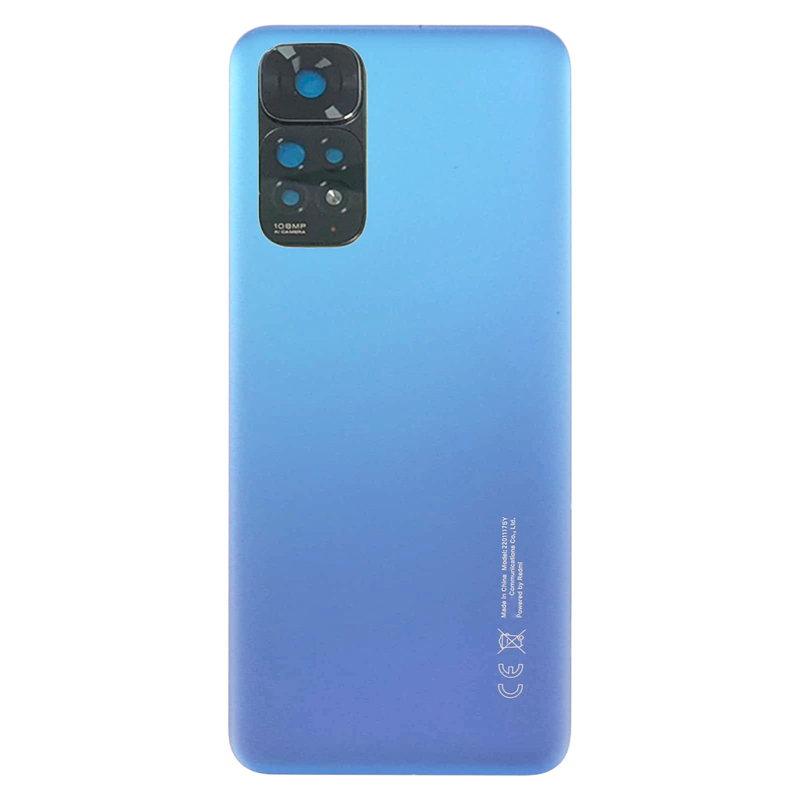 para Xiaomi Redmi Note 11S tapa trasera batería trasera puerta de plástico funda carcasa piezas de teléfono inteligente: Azul oscuro