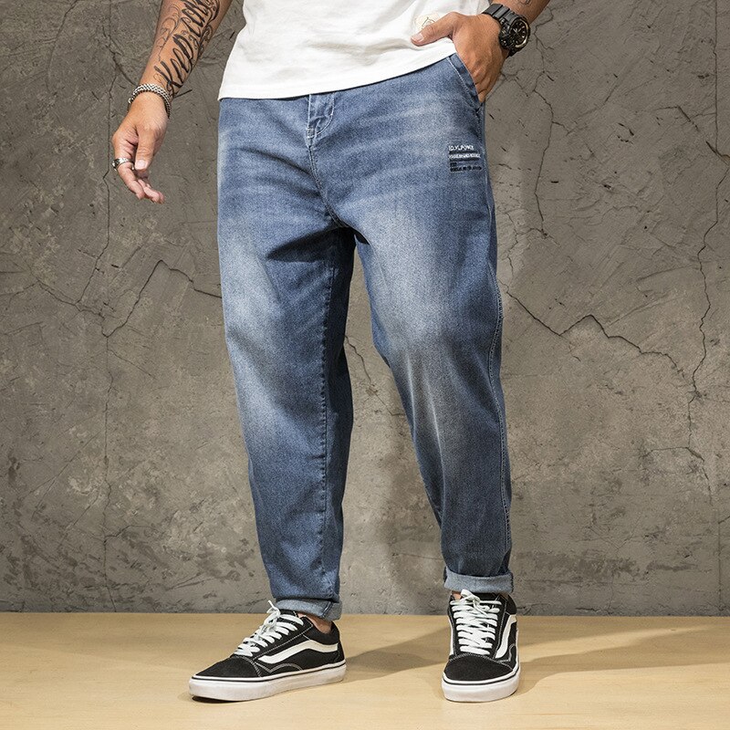 Plus størrelse sorte jeans mænd 5xl 6xl 7xl ... – Grandado
