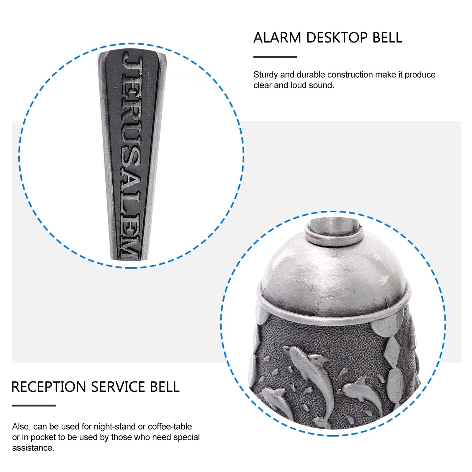 2pcs European Style Bell Retro Hand Call Bell Hand Shaking Bell for Home