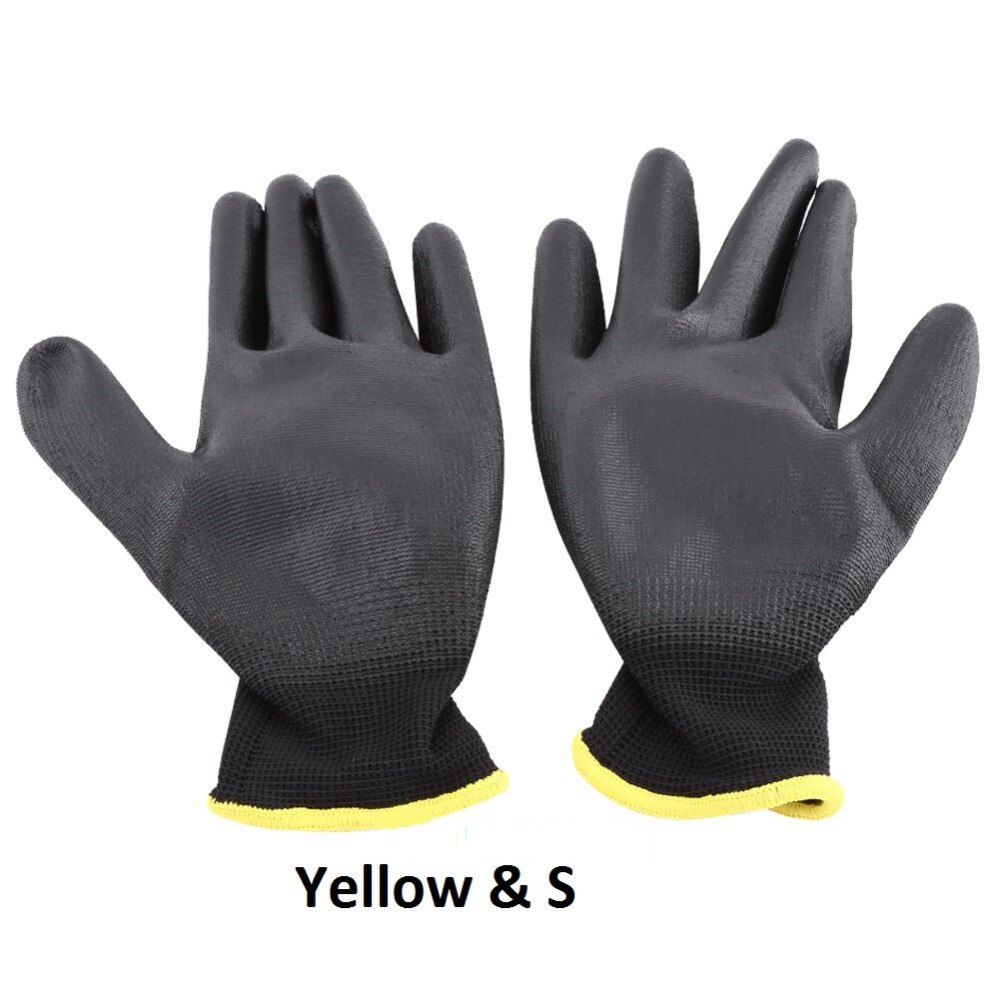 Guantes de trabajo de protección antiestática, con revestimiento de PU, antiestáticos, para guantes de trabajo electrónicos de CI, 12 par/lote
