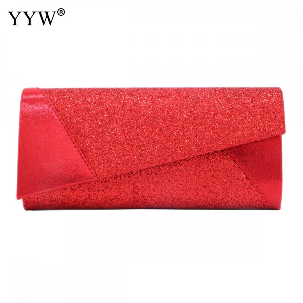 Women Evening Bag Party Banquet Glitter Bag For Women Red Silver Wedding Clutches Purse Sequin Shoulder Bag Bolsas Mujer: red