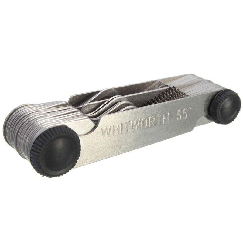 60 Degree 52Pcs Steel Thread Measuring Gage Metric Whitworth Screw Pitch Measuring Gauging Lathe Tool